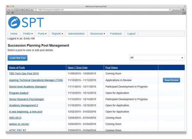 With succession planning tool you can track from application To selection